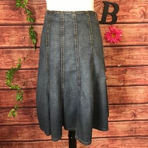 Michael Kors Skirt 8 Denim Jean Knee A Line Modest